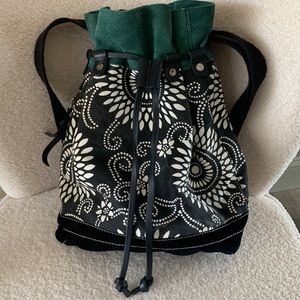 Lucky Brand suede and canvas backpack